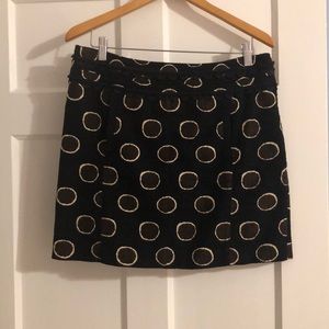 Sz. 10 Tory Burch Black & Brown dot mini skirt